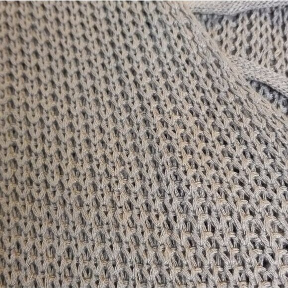 Sans Souci XL Sweater V-Neck Sleeveless Knit Top Lace-Up Back Gray Lightweight - Picture 8 of 12